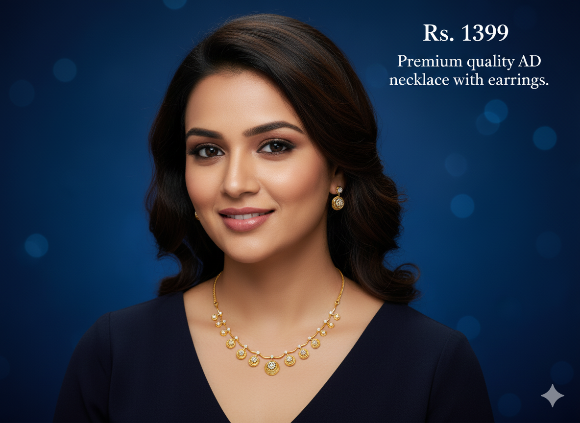 Premium quality AD necklace with earrings