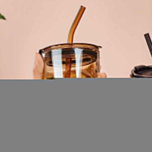 Over Glass Water Bottle with Straw