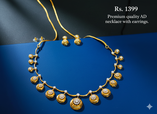 Premium quality AD necklace with earrings